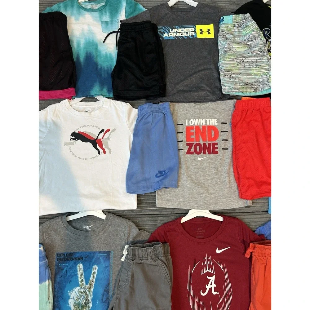 Huge Lot Boys Size 6/7 Clothes NEW &EC NIKE Shorts Under ARMOUR Shirt Summer 6 7